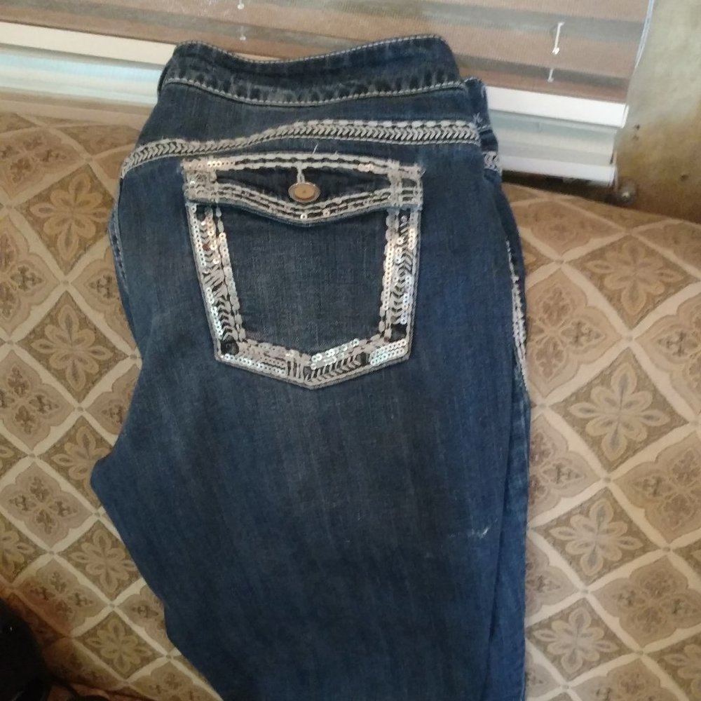 Maurice's sequin embellished jean capris
